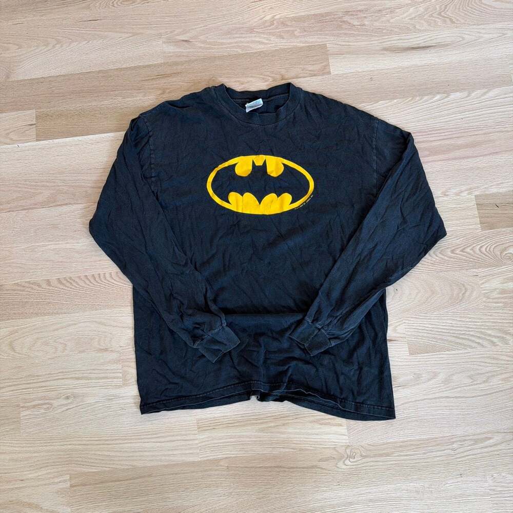 DC Comics Batman Classic Logo Long Sleeve Black T-Shirt Adult XL